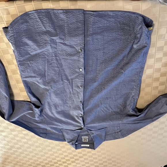 Mens‎ Robert Graham Long Sleeve Pattern Shirt XL Blue Collar Button Up EUC Italy - Picture 7 of 10